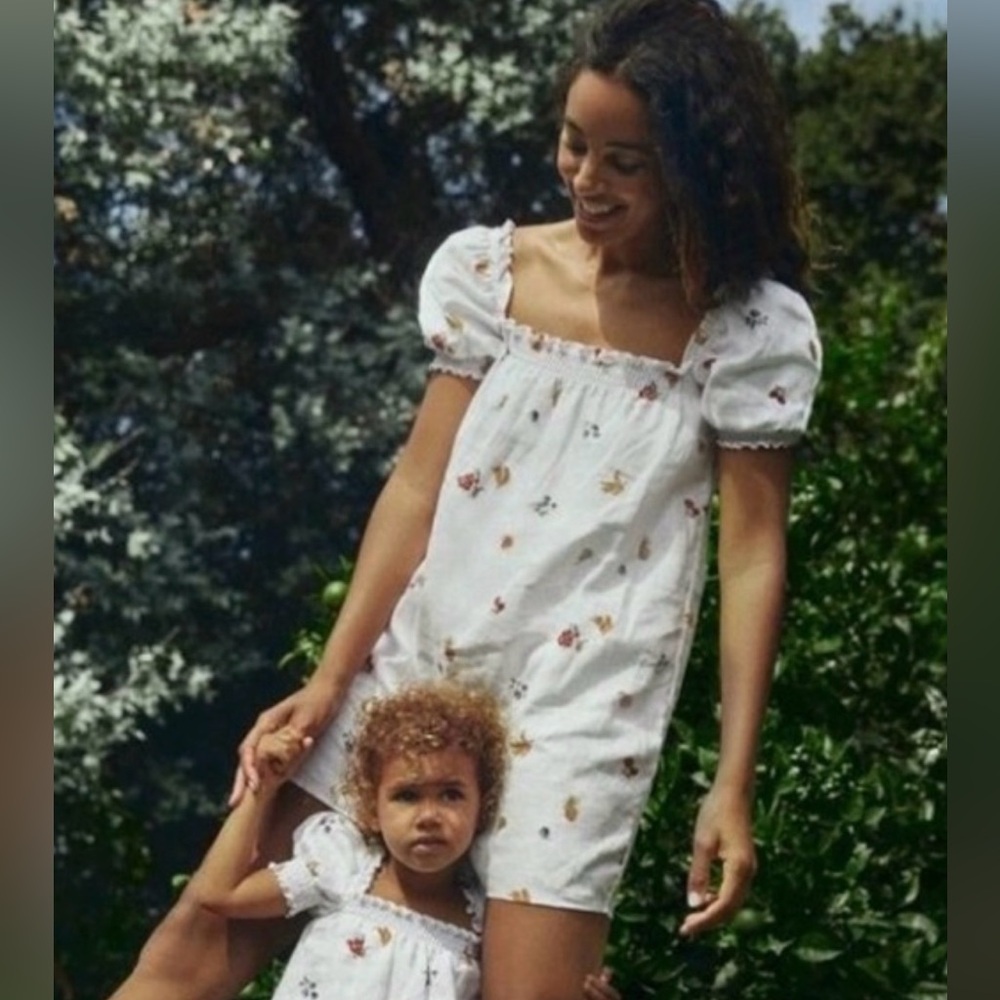 Reformation Carsen dress in Fruit Loops print, 1X